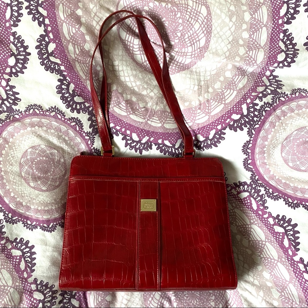 Liz Claiborne Faux Leather Red Handbag